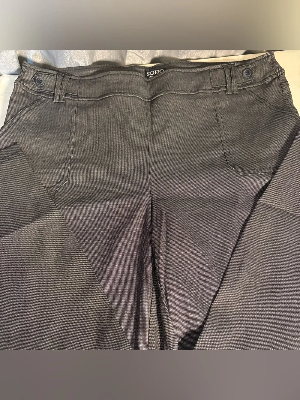 Soho dark grey pinstripe trousers woman’s XL